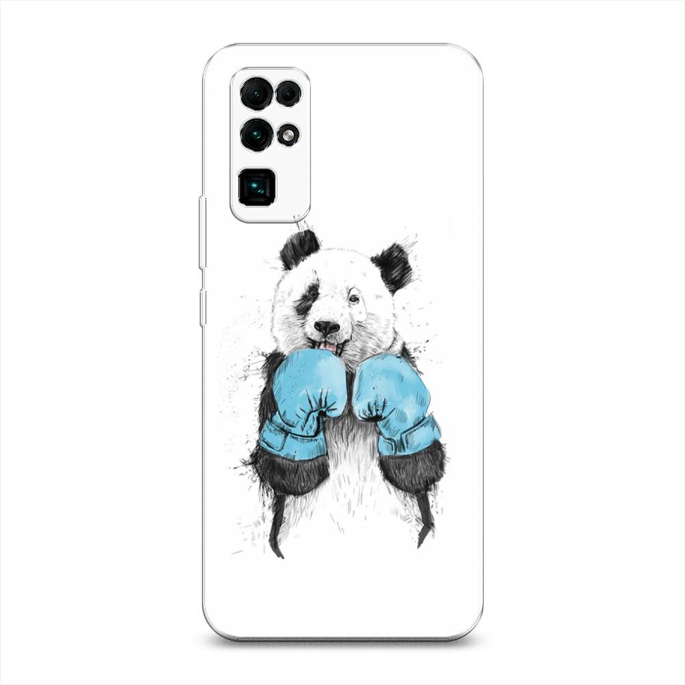 

Чехол на Honor 30 "Панда боксер", Голубой;белый;серый, 612150-1