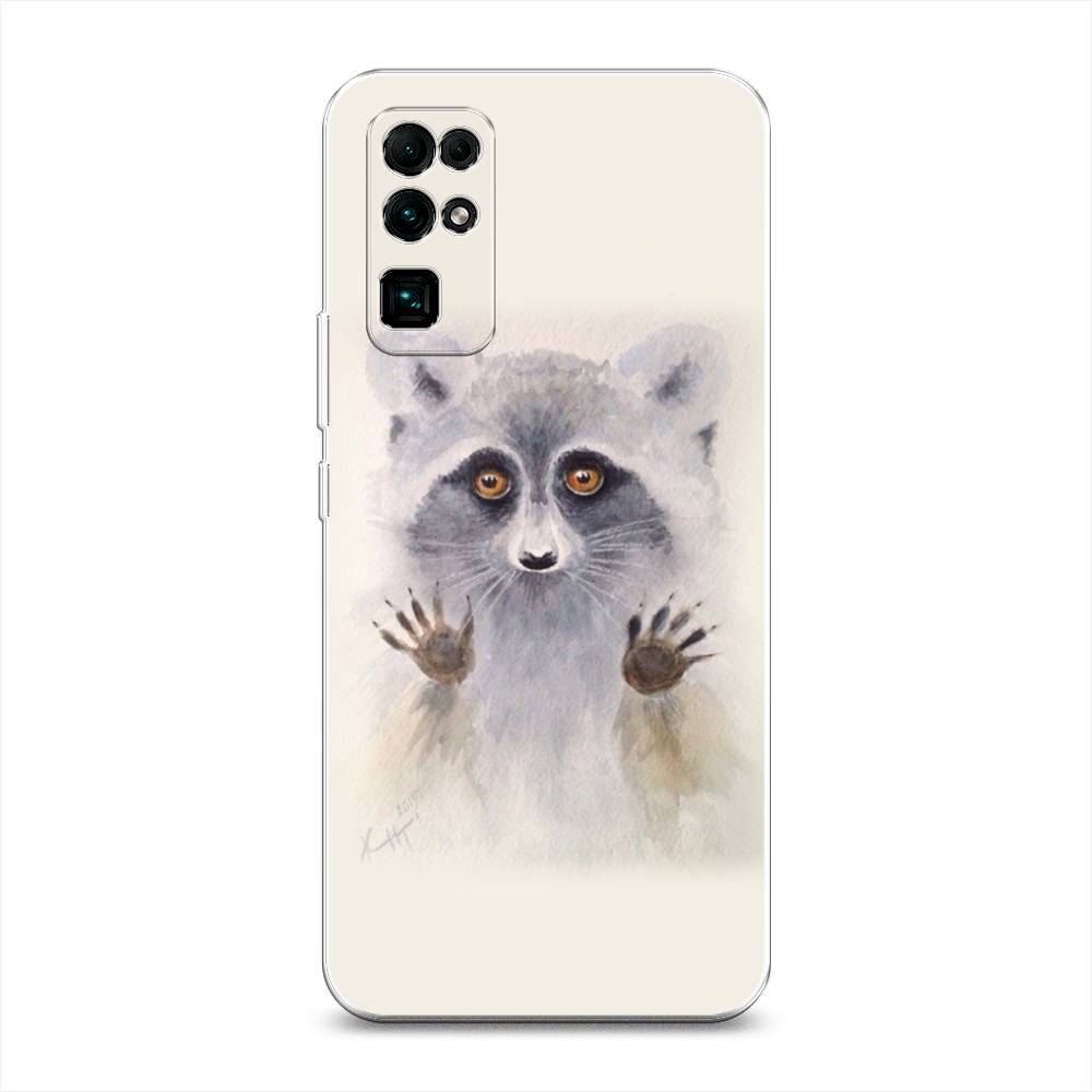 

Чехол на Honor 30 "Енот за стеклом", Бежевый;серый, 612150-4
