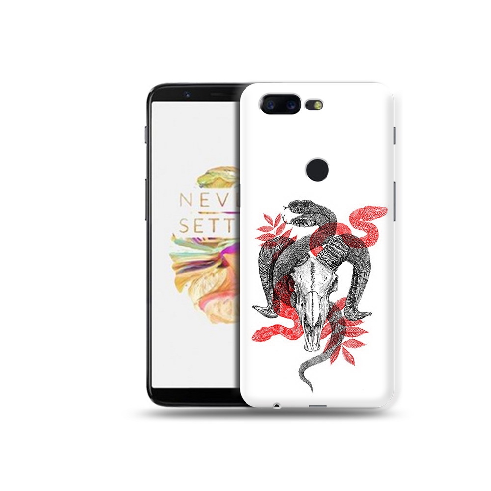 

Чехол MyPads Tocco для OnePlus 5T змея в черепе рисунок, Прозрачный, Tocco