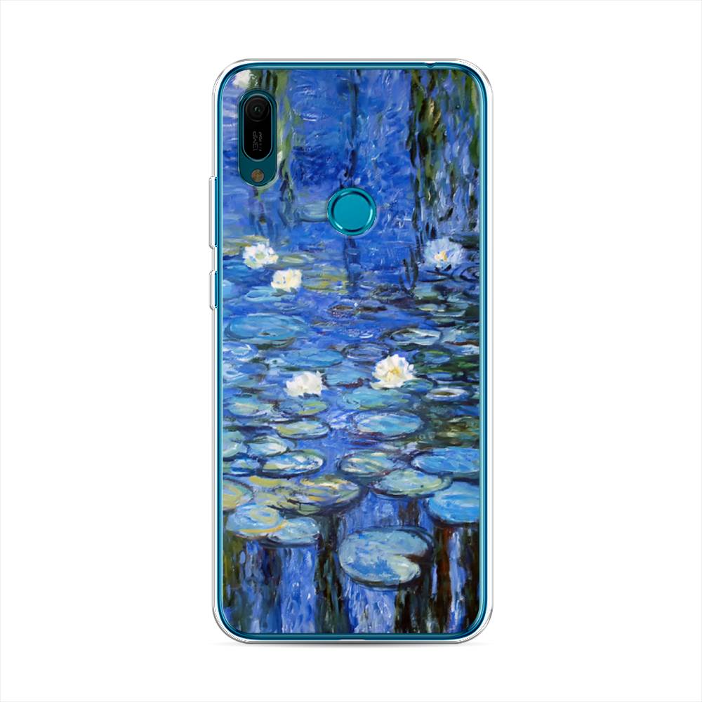 

Чехол на Huawei Y6 2019 "Нарисованный пруд", Синий;зеленый, 68650-4