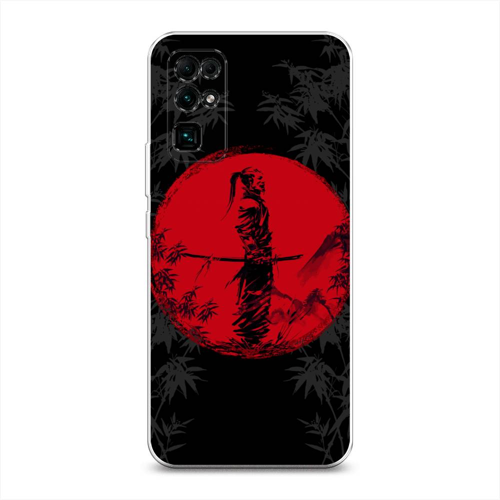 

Чехол на Honor 30 "Самурай на красном фоне", Черный;красный;серый, 612150-4