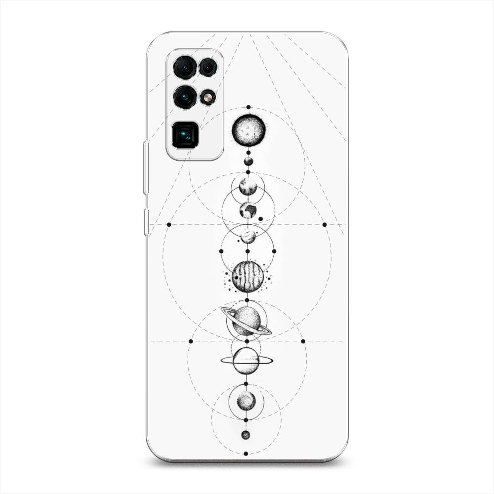 

Чехол на Honor 30 "Парад планет", Серый, 612150-2