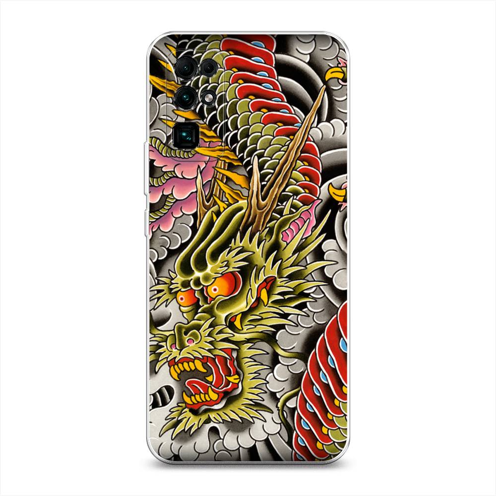

Чехол на Honor 30 "Японский дракон", Желтый;розовый;красный, 612150-4