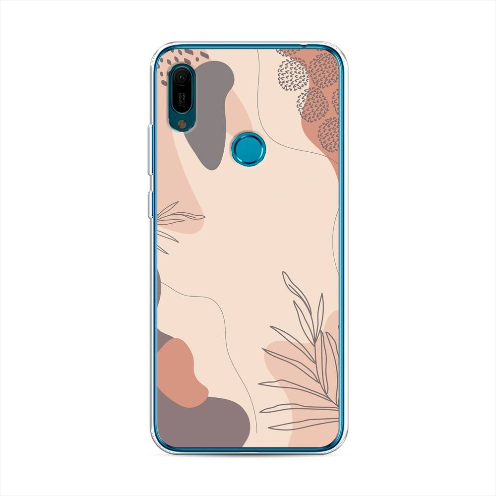 

Чехол на Huawei Y6 2019 "Нюдовые тона", Коричневый;серый, 68650-4