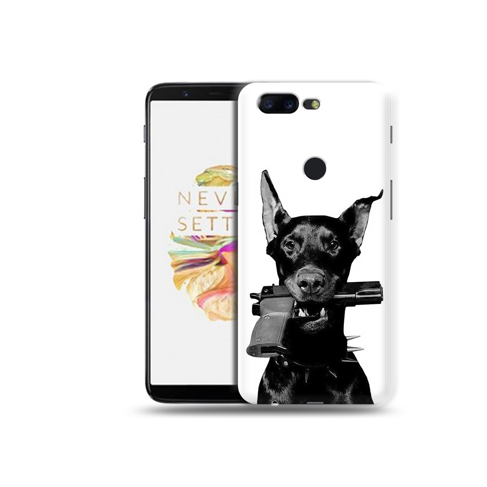 

Чехол MyPads Tocco для OnePlus 5T доберман с пистолетом, Прозрачный, Tocco