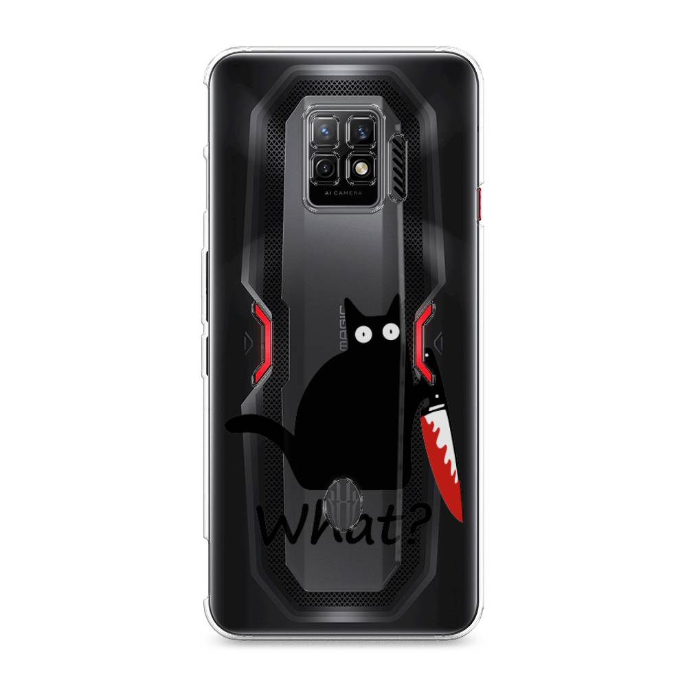 

Чехол на ZTE Nubia Red Magic 7 Pro "Котик с ножом", Черный;красный, 136050-6