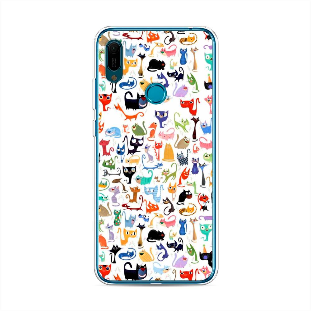 

Чехол на Huawei Y6 2019 "Цветные коты", Разноцветный, 68650-1