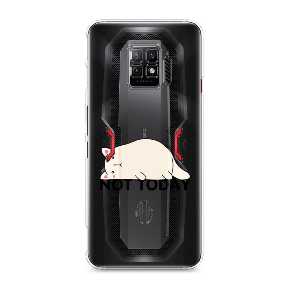 

Чехол на ZTE Nubia Red Magic 7 Pro "Cat not today", Белый;розовый;черный, 136050-1