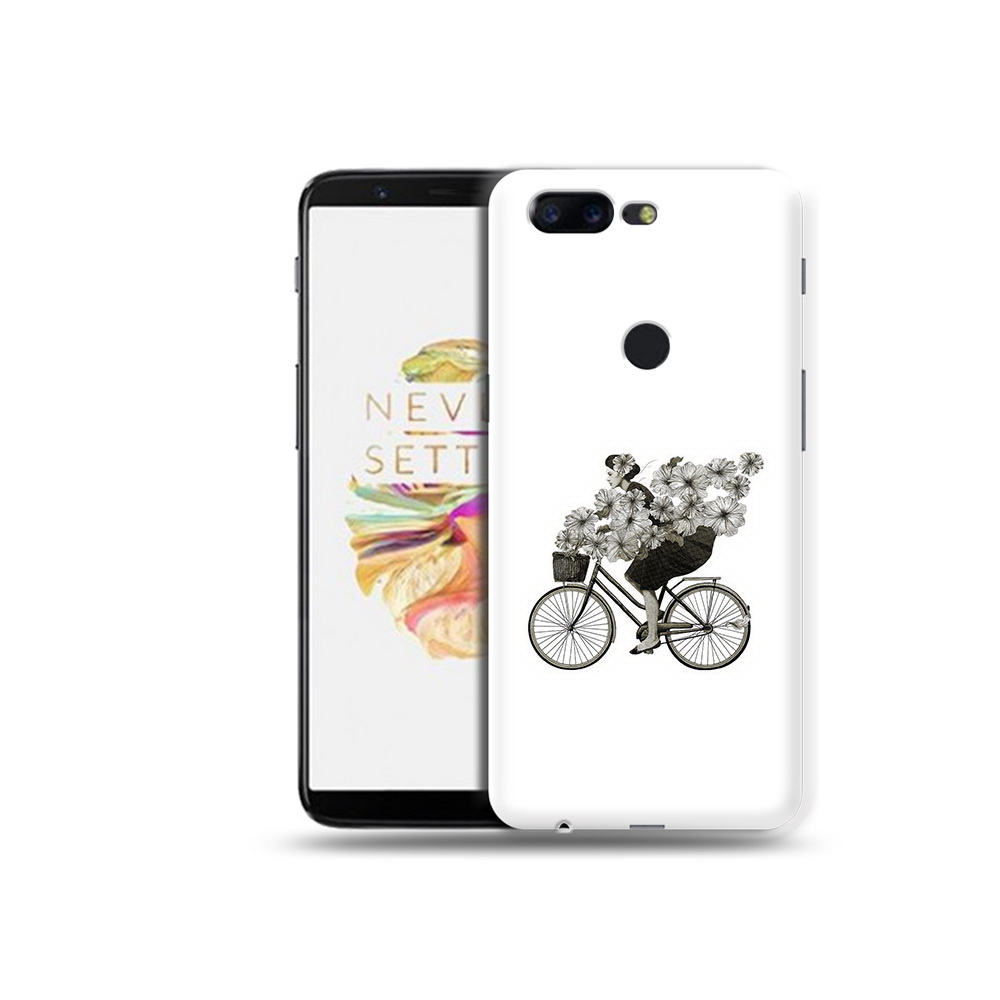 

Чехол MyPads Tocco для OnePlus 5T девушка на велосипеде с цветами, Прозрачный, Tocco