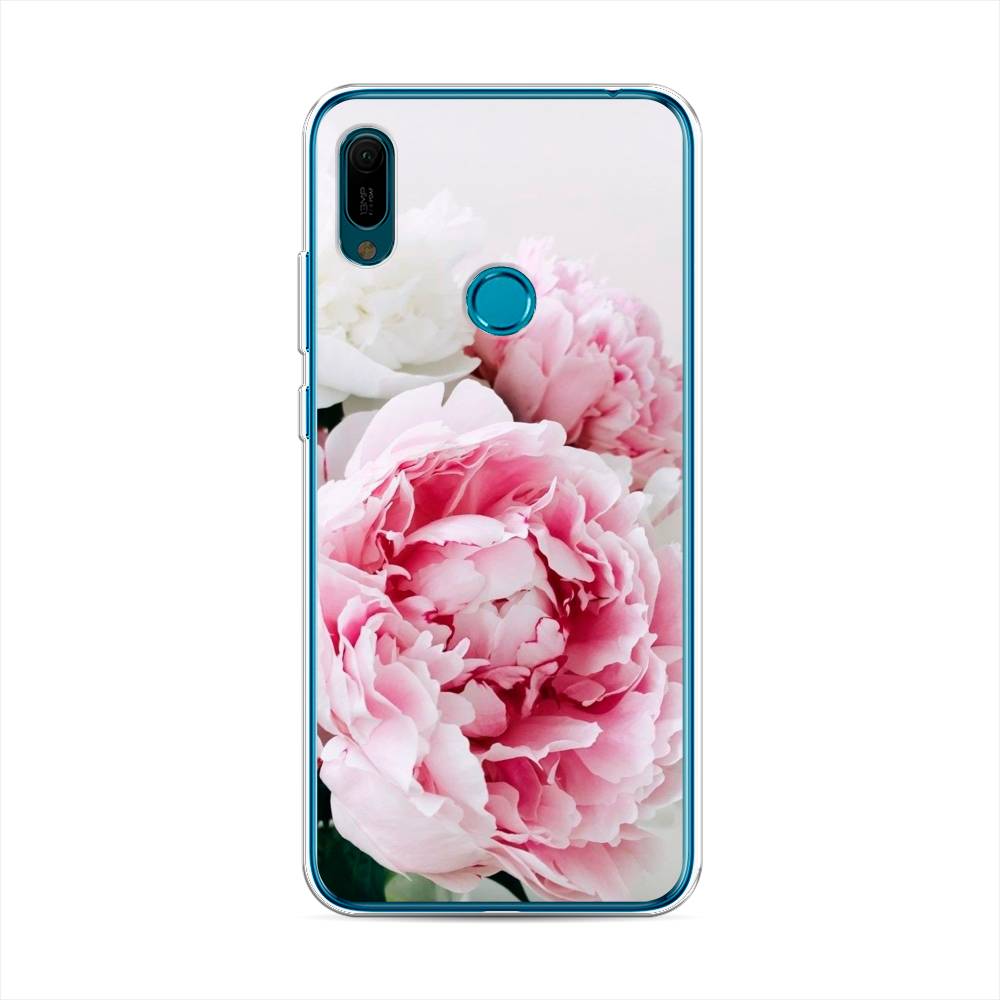 

Чехол на Huawei Y6 2019 "Розовые и белые пионы", Розовый;белый, 68650-2