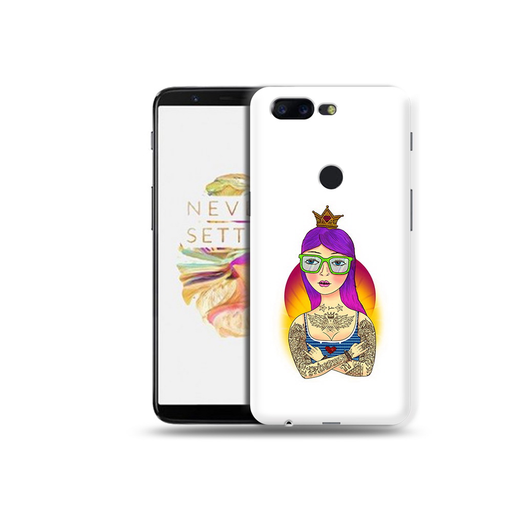 

Чехол MyPads Tocco для OnePlus 5T девушка в татуировках с короной, Прозрачный, Tocco