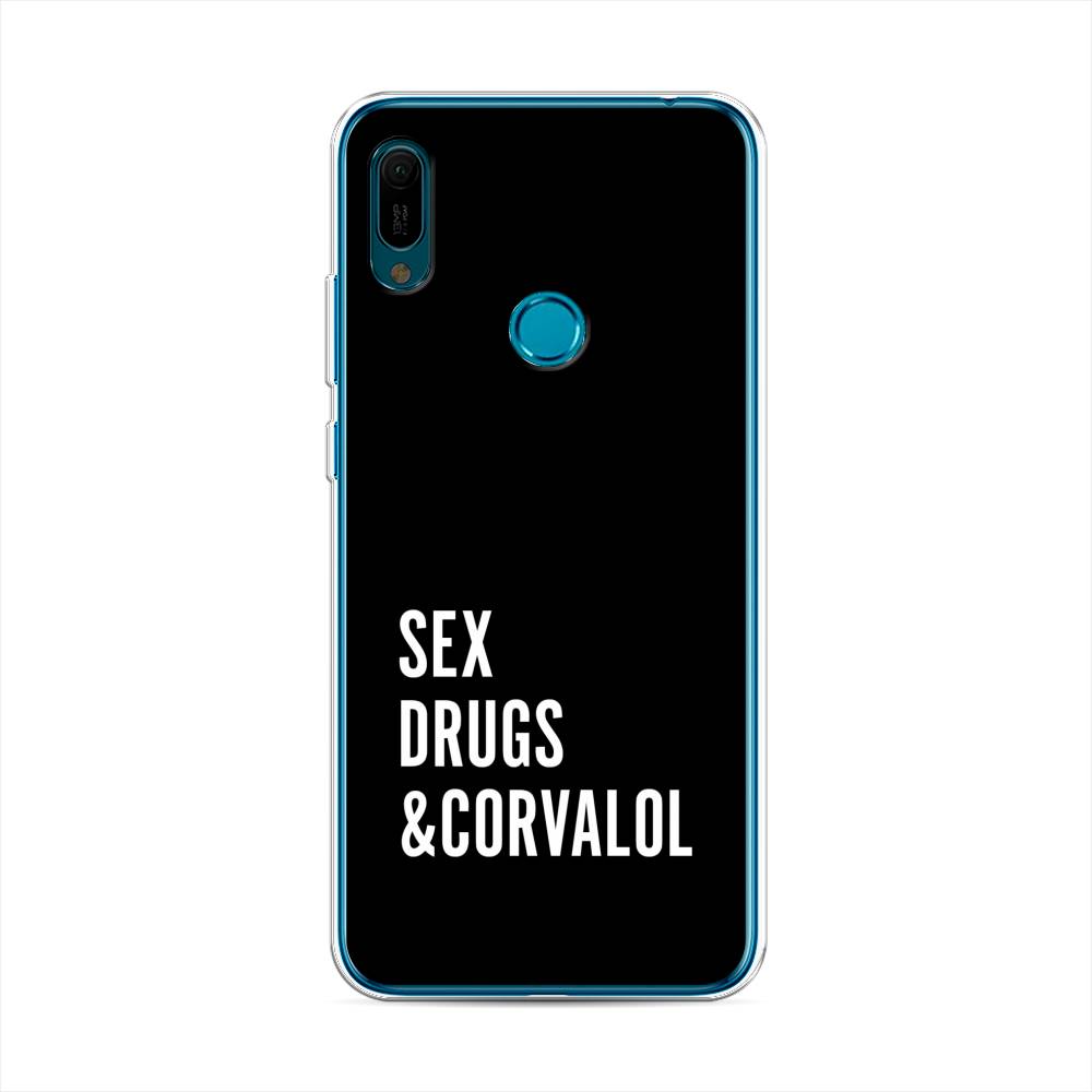 

Чехол на Huawei Y6 2019 "Corvalol", Черный;серый;белый, 68650-6