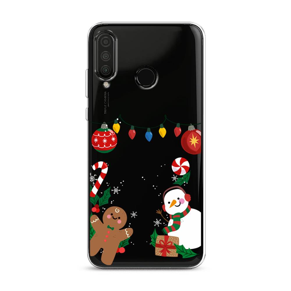 

Чехол на Huawei P30 Lite "Новогоднее настроение", Коричневый;красный;зеленый, 67950-5