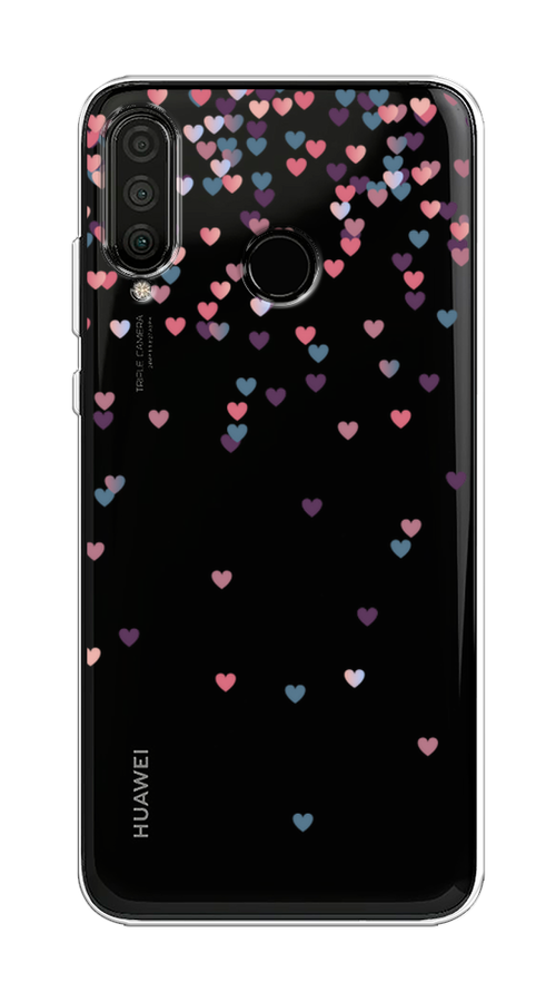 

Чехол на Huawei P30 Lite "Посыпка сердечки", Розовый;фиолетовый, 67950-3