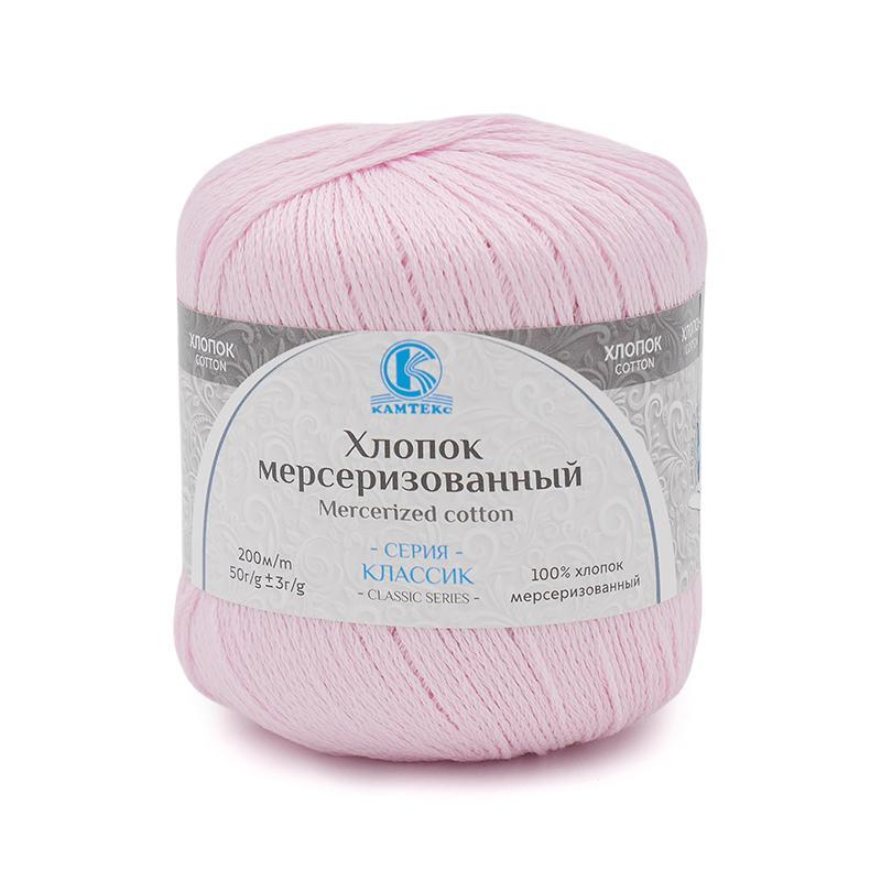 

Пряжа Камтекс 'Хлопок мерсеризованный', 50г, 200м (143 нежный румянец), 10 мотков