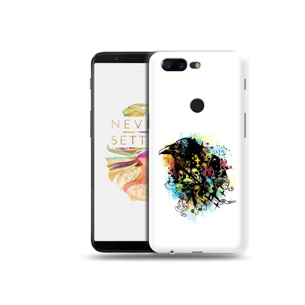 

Чехол MyPads Tocco для OnePlus 5T ворон и черепа, Прозрачный, Tocco