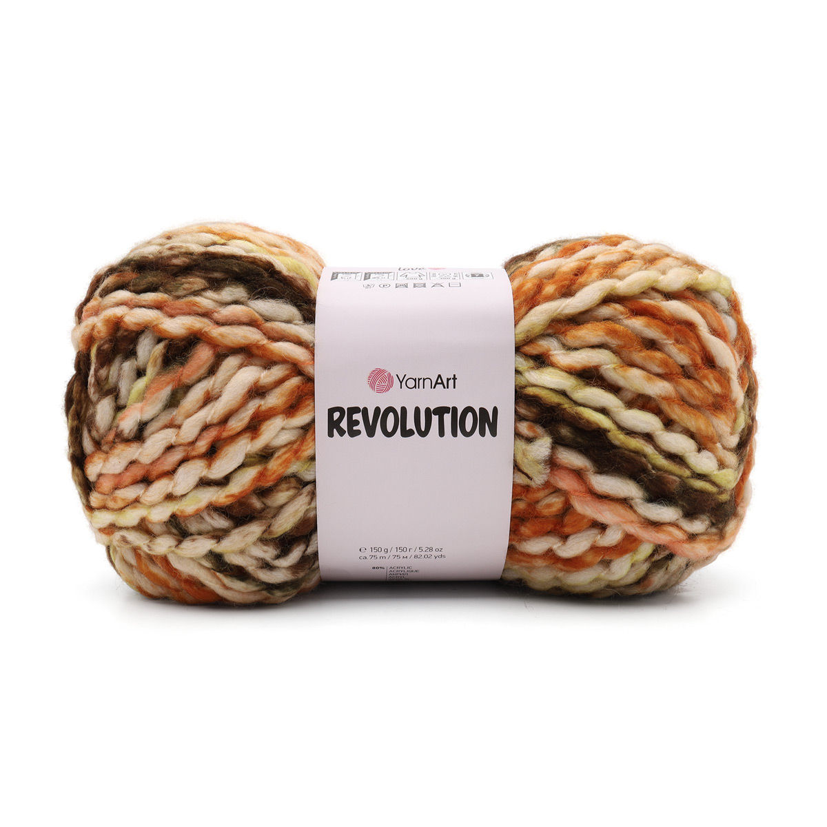 

Пряжа YarnArt 'Revolution', 150г, 75м (шерсть, акрил) (1603 принт), 3 мотка, Разноцветный