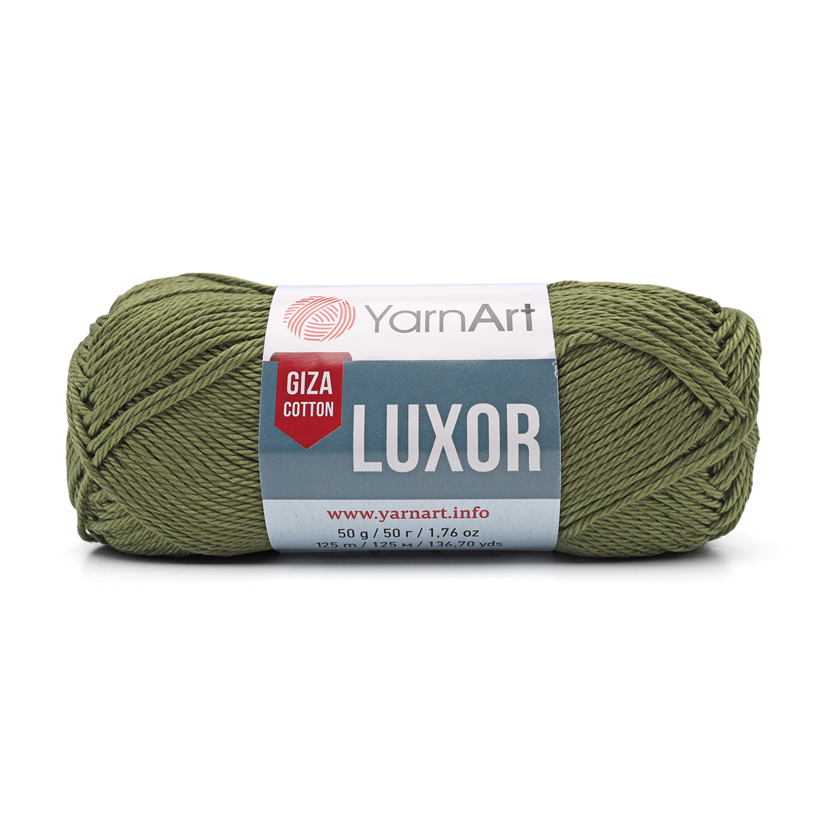 

Пряжа YarnArt 'Luxor', 50г, 125м (мерсеризованный хлопок) (1239 хаки), 10 мотков