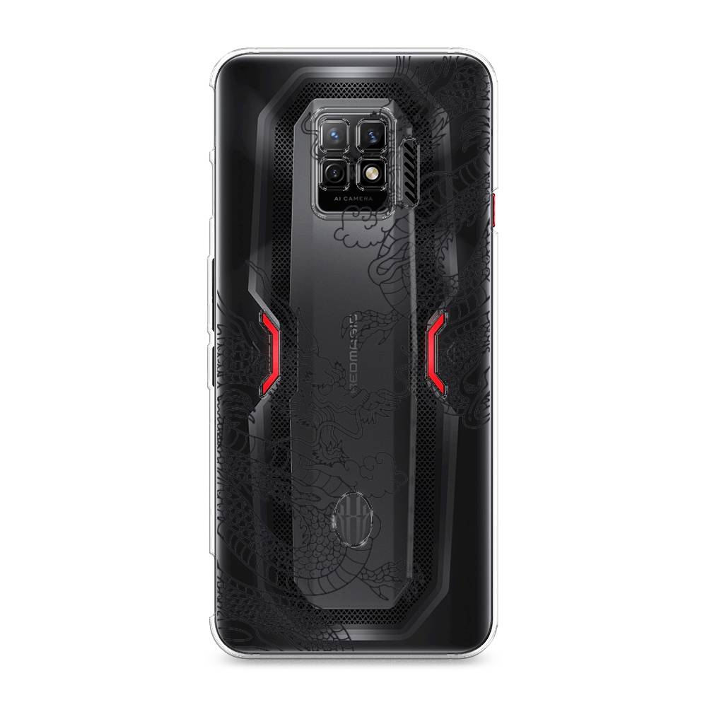 

Чехол на ZTE Nubia Red Magic 7 Pro "Два китайских дракона", Серый;черный, 136050-1