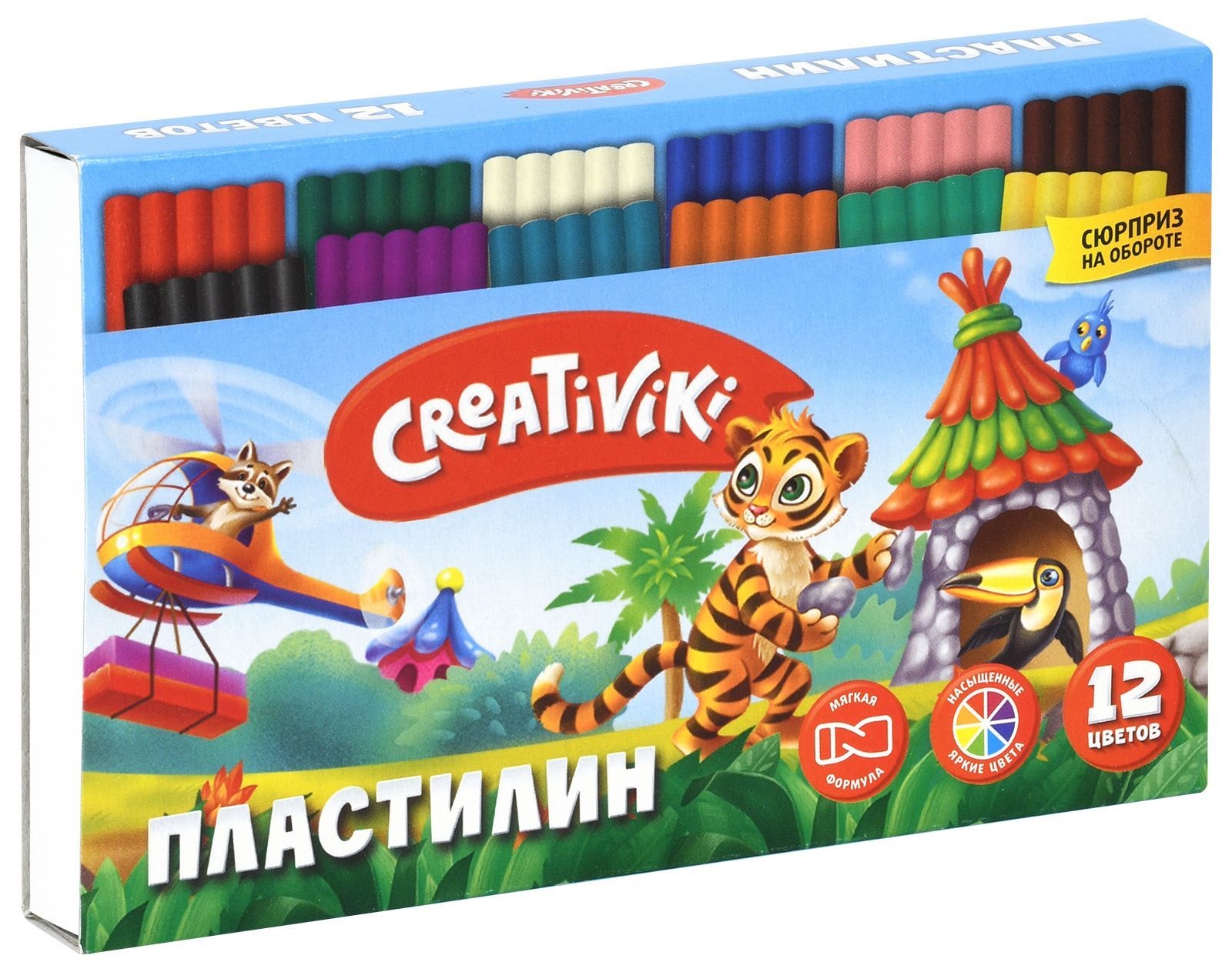 

Пластилин Creativiki 12цв. У163630, Разноцветный