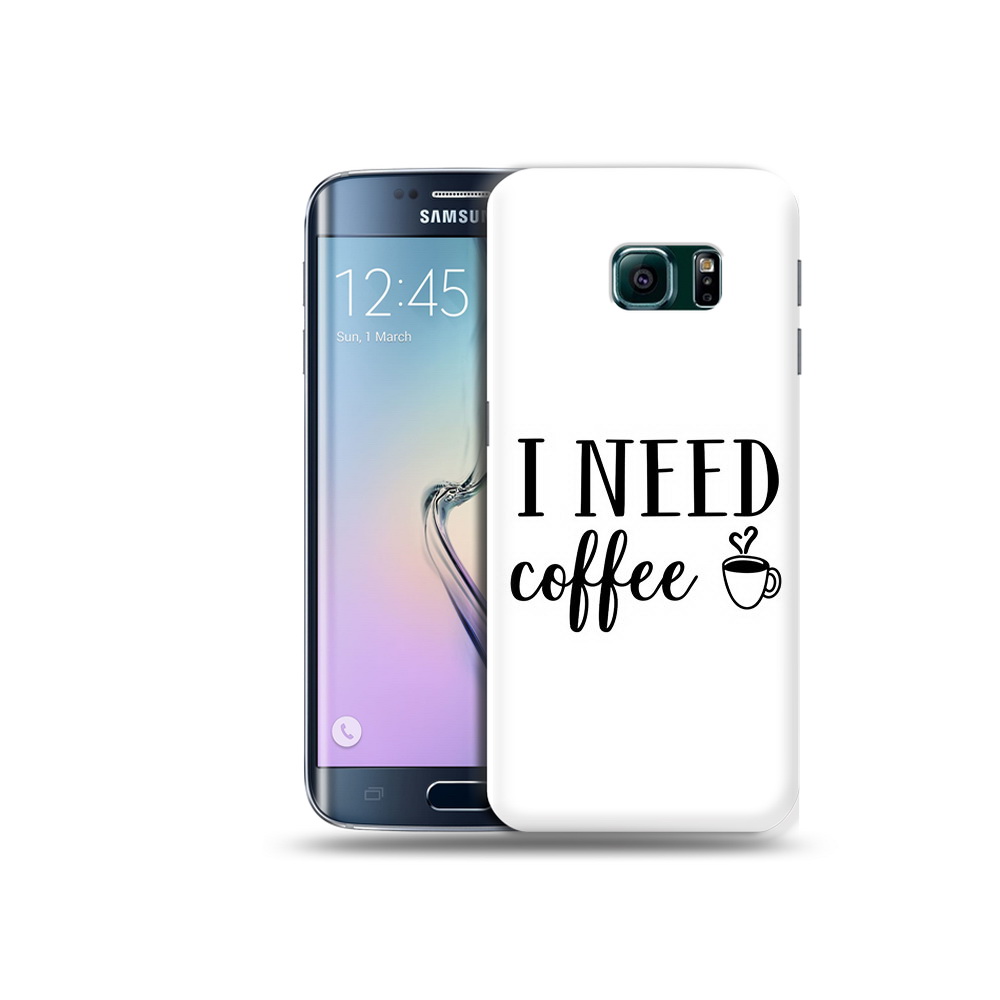 

Чехол MyPads Tocco для Samsung Galaxy S6 Edge Мне нужен кофе, Прозрачный, Tocco