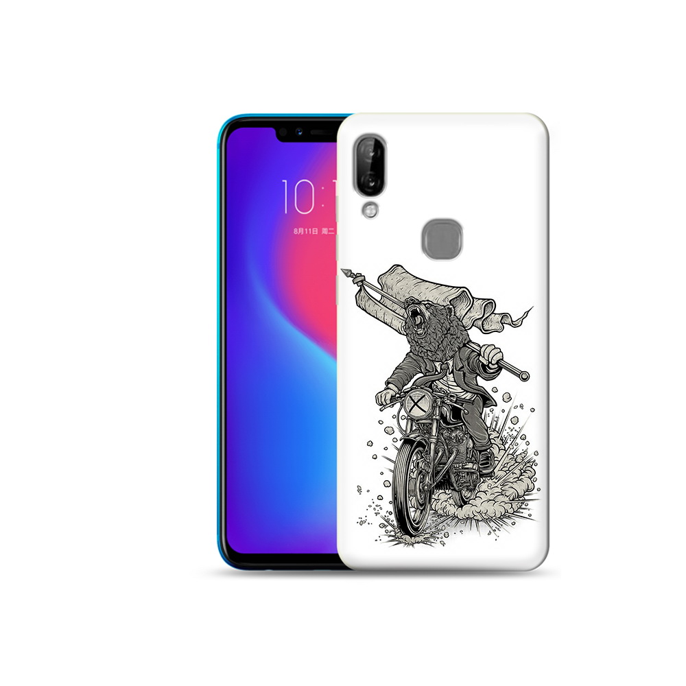 Чехол MyPads Tocco для Lenovo S5 Pro медведь на мотоцикле