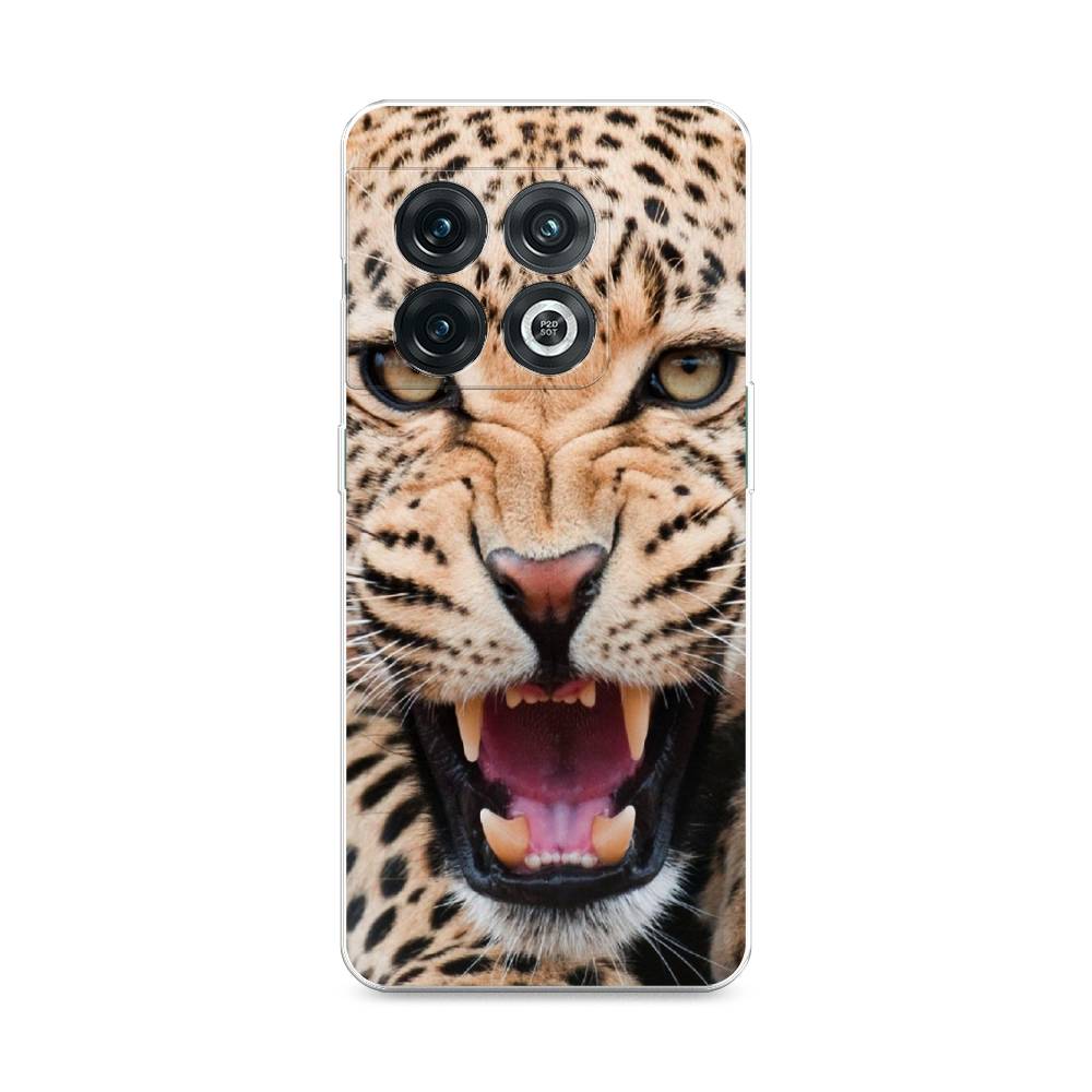 

Чехол на OnePlus 10 Pro 5G "Леопард 3d", Бежевый;черный, 152150-6