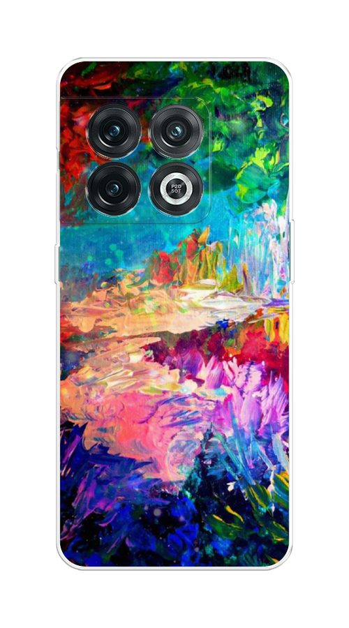 

Чехол на OnePlus 10 Pro 5G "Лес-гуашь", Синий;розовый;зеленый, 152150-4