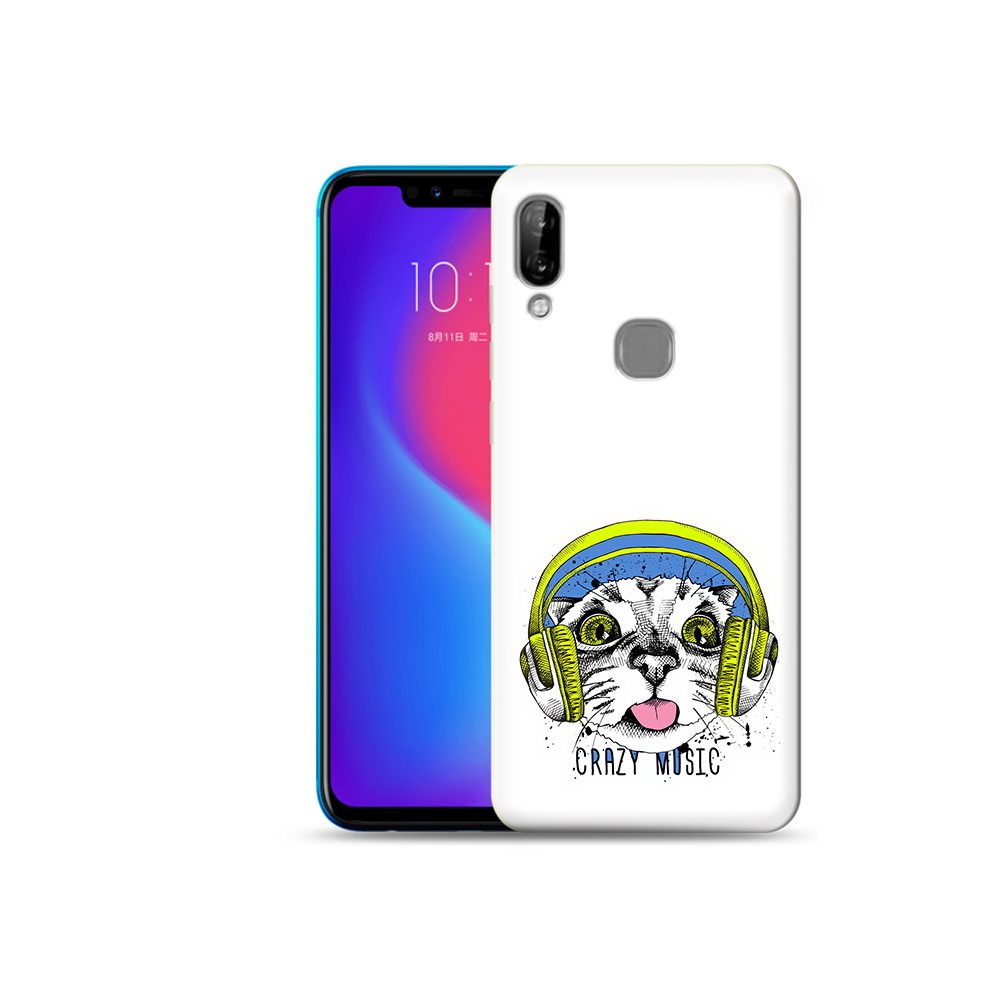 

Чехол MyPads Tocco для Lenovo S5 Pro кошка в наушниках рисунок, Прозрачный, Tocco