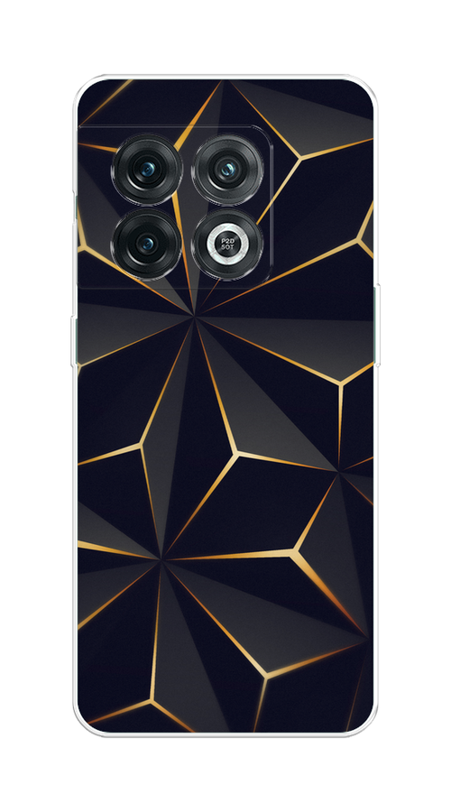 

Чехол на OnePlus 10 Pro 5G "Черные полигоны", Золотистый;черный, 152150-3