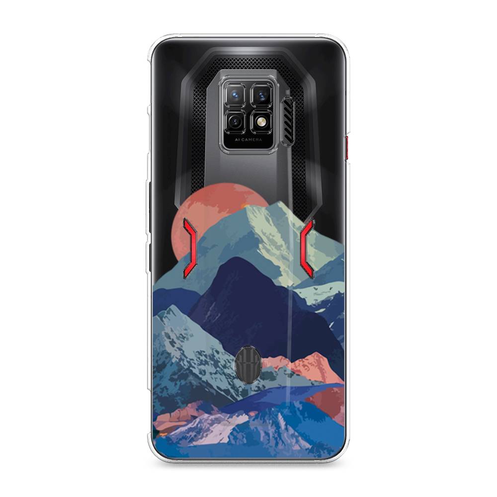 

Чехол на ZTE Nubia Red Magic 7 Pro "Закат в снежных горах", Красный;серый;голубой, 136050-2