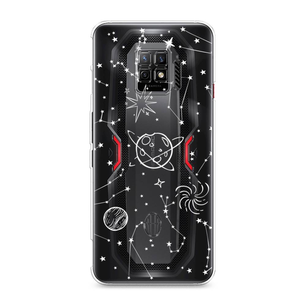 

Чехол на ZTE Nubia Red Magic 7 Pro "Планеты в космосе", Белый, 136050-2