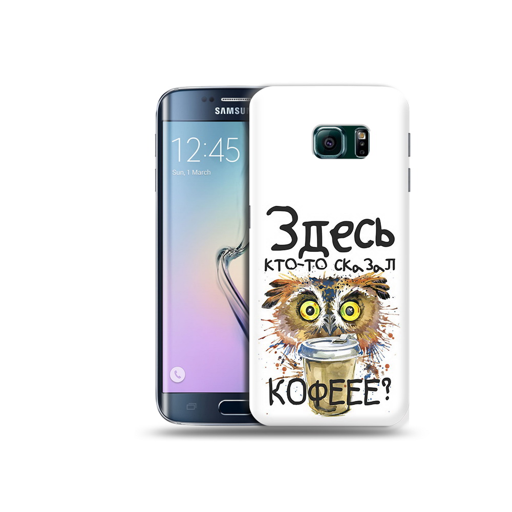 

Чехол MyPads Tocco для Samsung Galaxy S6 Edge Любительница кофе, Прозрачный, Tocco