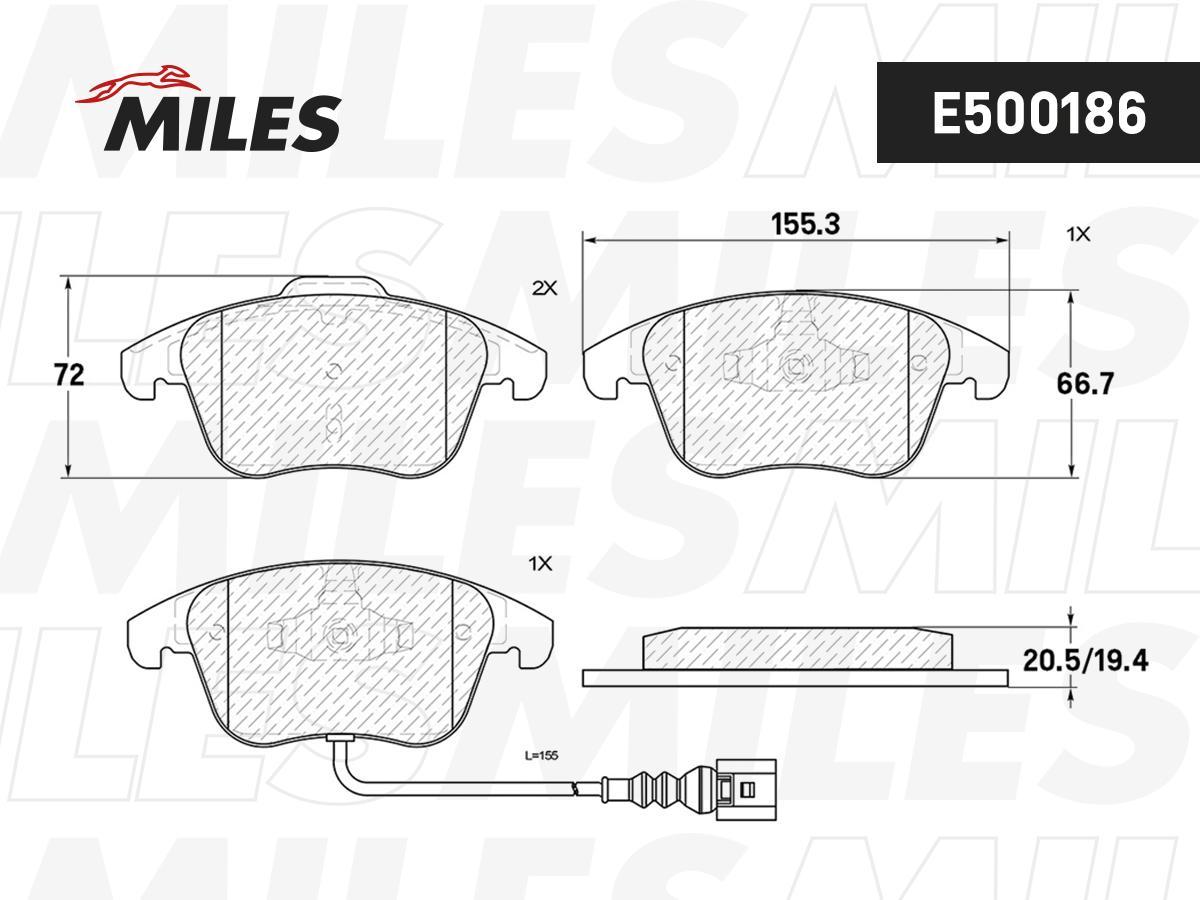 

Комплект тормозных колодок MILES e500186