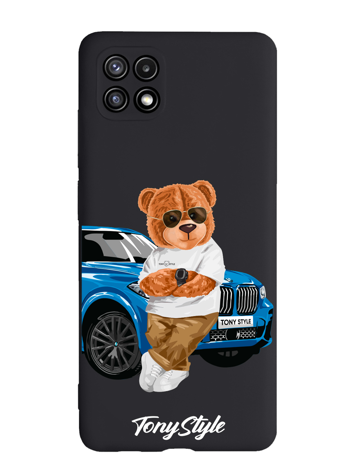 

Чехол Tony Style Samsung Galaxy A22S Tony Style с машиной, Голубой;коричневый;белый, Samsung Galaxy A22S Tony Style с машиной