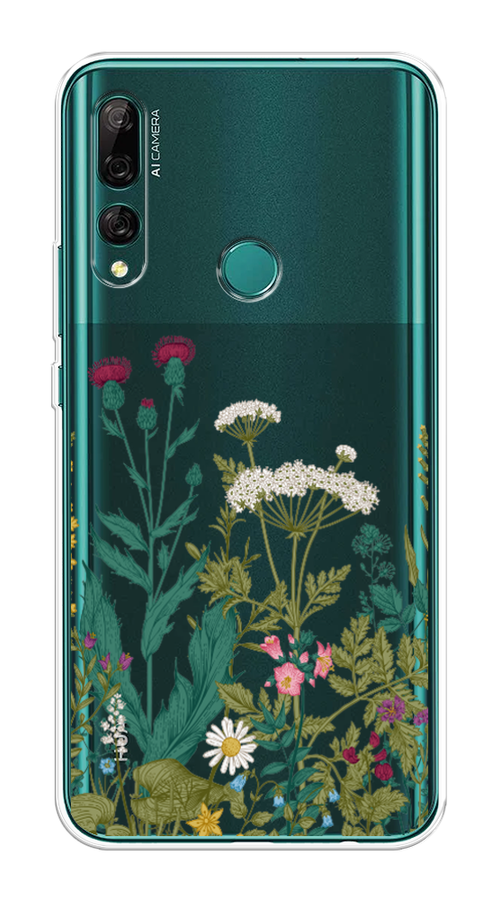 

Чехол на Huawei Y9 Prime 2019 "Дикие полевые цветы", Зеленый;розовый;белый, 611950-2