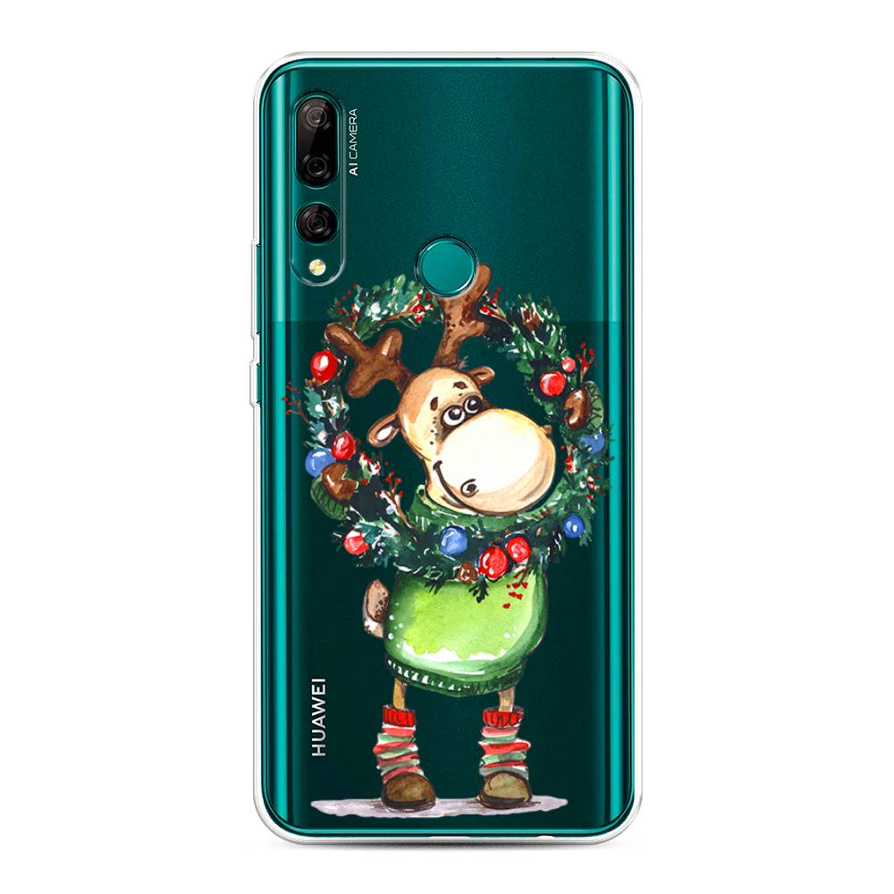 

Чехол на Huawei Y9 Prime 2019 "Олень с новогодним венком", 611950-4