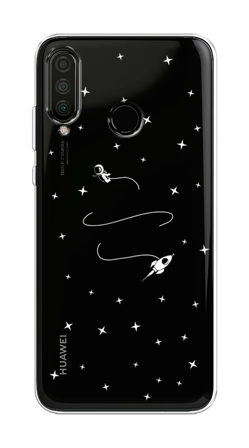 

Чехол на Huawei P30 Lite "Полет вокруг луны", Белый;серый;черный, 67950-2