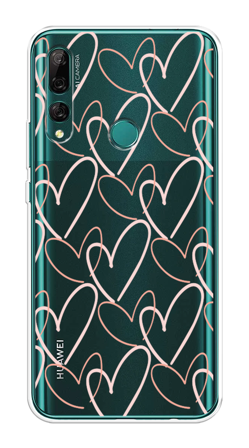 

Чехол на Huawei Y9 Prime 2019 "Узор из сердечек", Розовый;бежевый, 611950-6