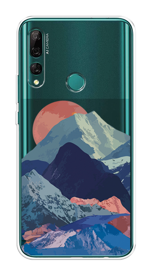 

Чехол на Huawei Y9 Prime 2019 "Закат в снежных горах", Красный;серый;голубой, 611950-2
