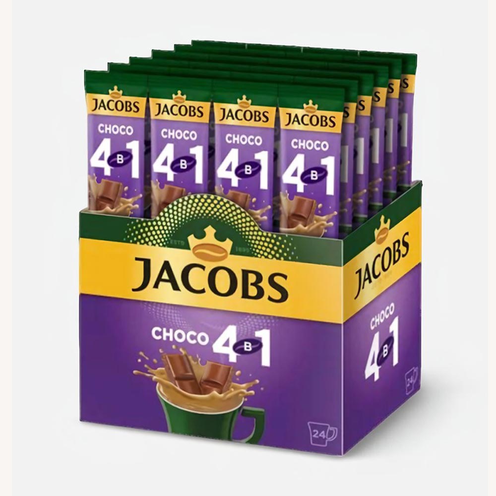 

Напиток кофейный Jacobs Choco 4 в 1 с какао-порошком, в стиках, 24x12 г, Choco 4 в 1