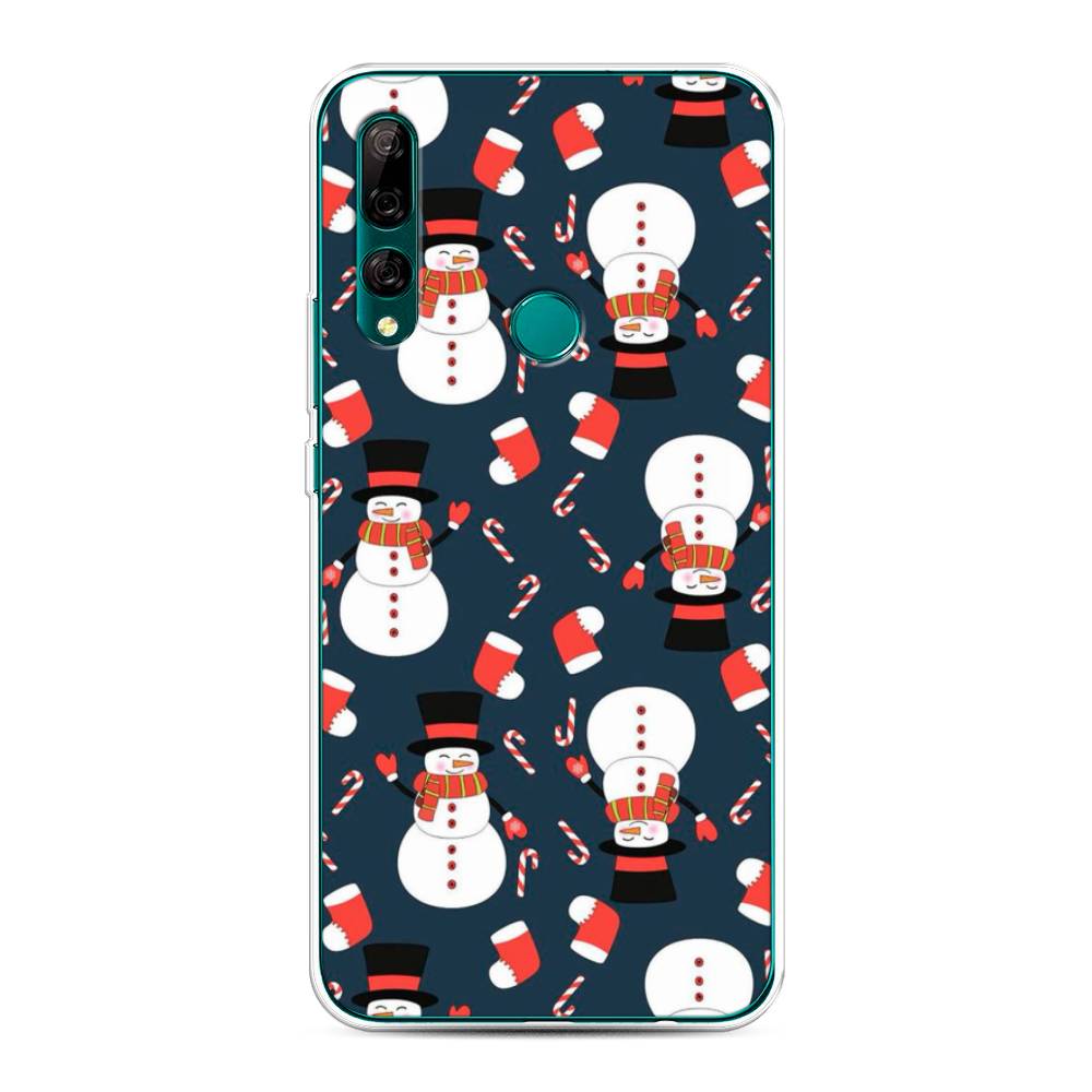 

Чехол на Huawei Y9 Prime 2019 "Синие снеговики", Синий;белый;красный, 611950-5