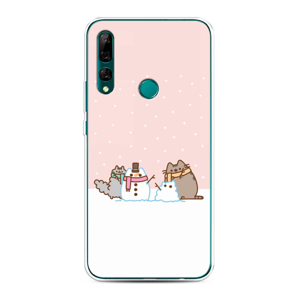 

Чехол на Huawei Y9 Prime 2019 "Котики в снегу", Розовый;белый;серый, 611950-5