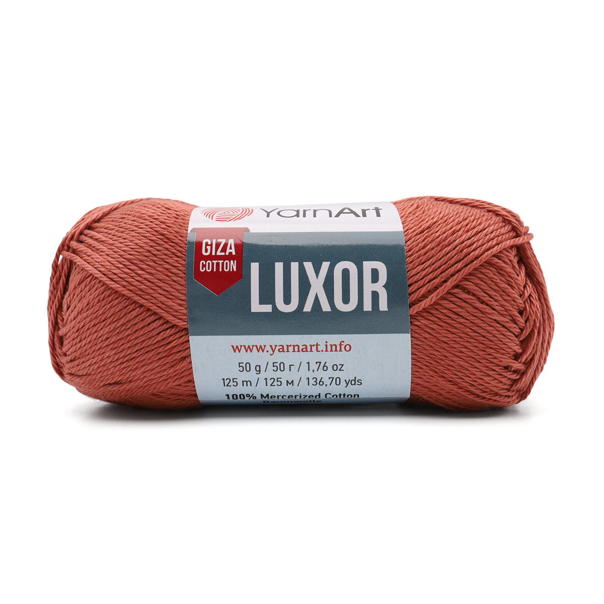 

Пряжа YarnArt 'Luxor', 50г, 125м (мерсеризованный хлопок) (1225 терракотовый), 10 мотков