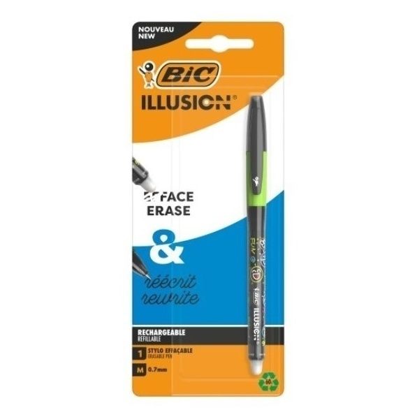 Ручка гелевая стираемые чернила Bic Illusion пишущий узел 0,7 мм цвет чернил черный