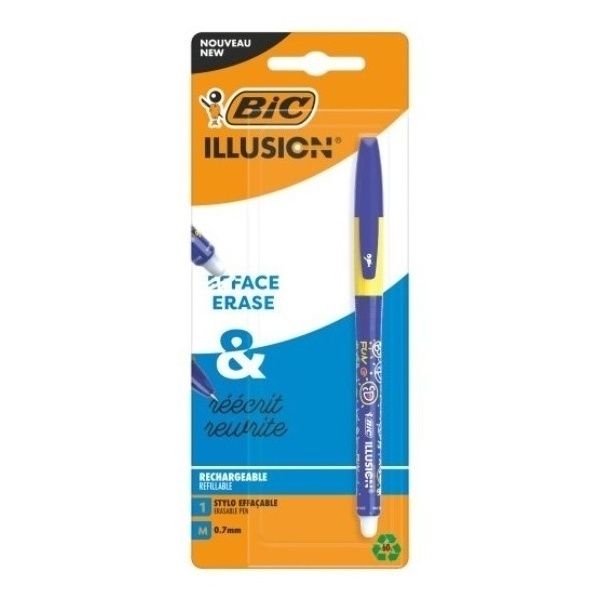 Ручка гелевая стираемые чернила Bic Illusion пишущий узел 0,7 мм цвет чернил синий