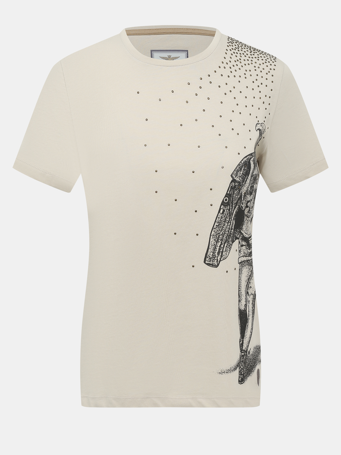 

Футболка женская Aeronautica Militare 477370 бежевая 44 RU, Бежевый, 477370
