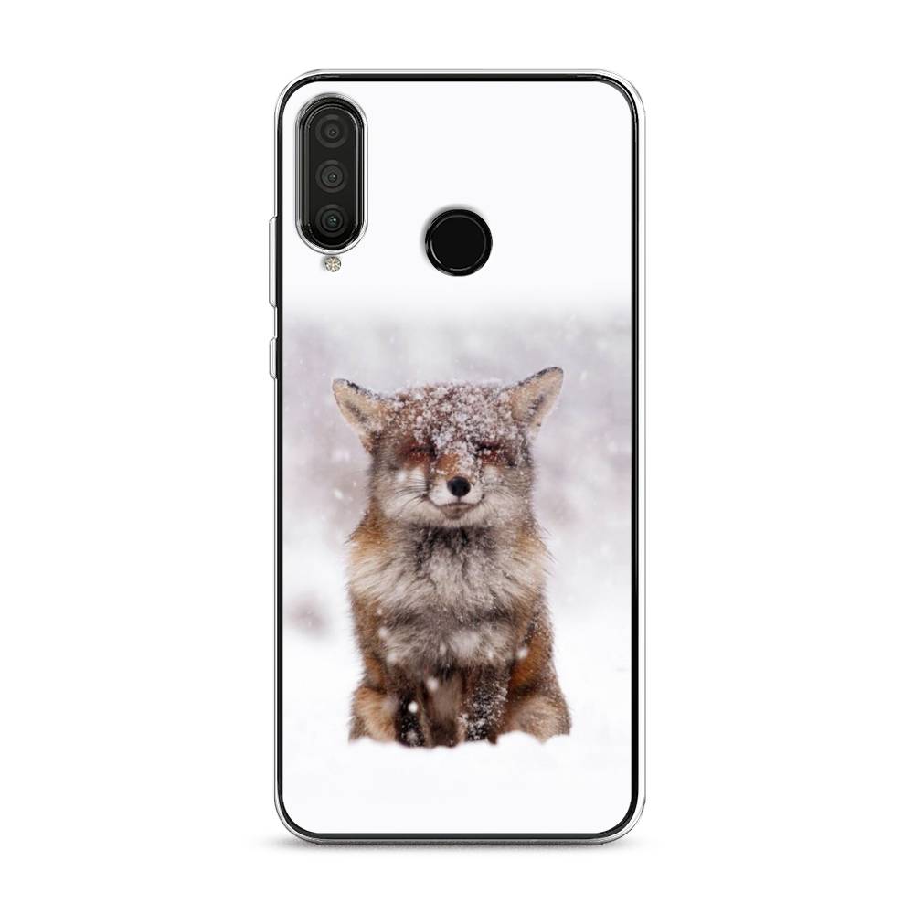 

Чехол на Huawei P30 Lite "Зимняя лиса", Белый;серый;коричневый, 67950-1