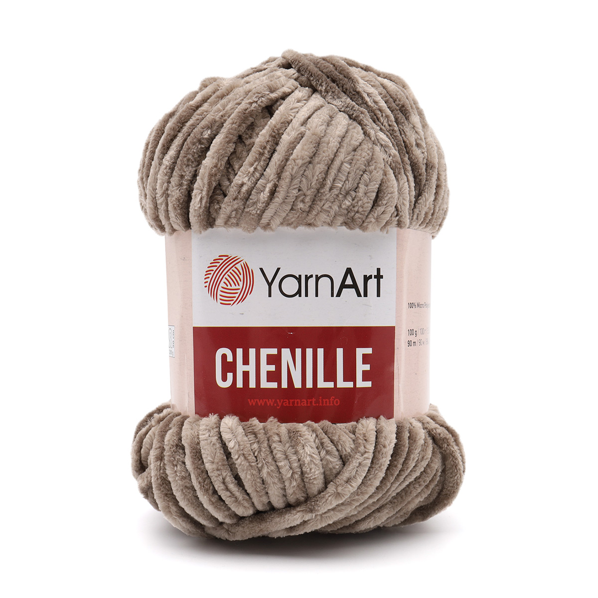 

Пряжа YarnArt 'Chenille', 100г, 90м (100% микрополиэстер) (554 дымчатый), 5 мотков, Бежевый