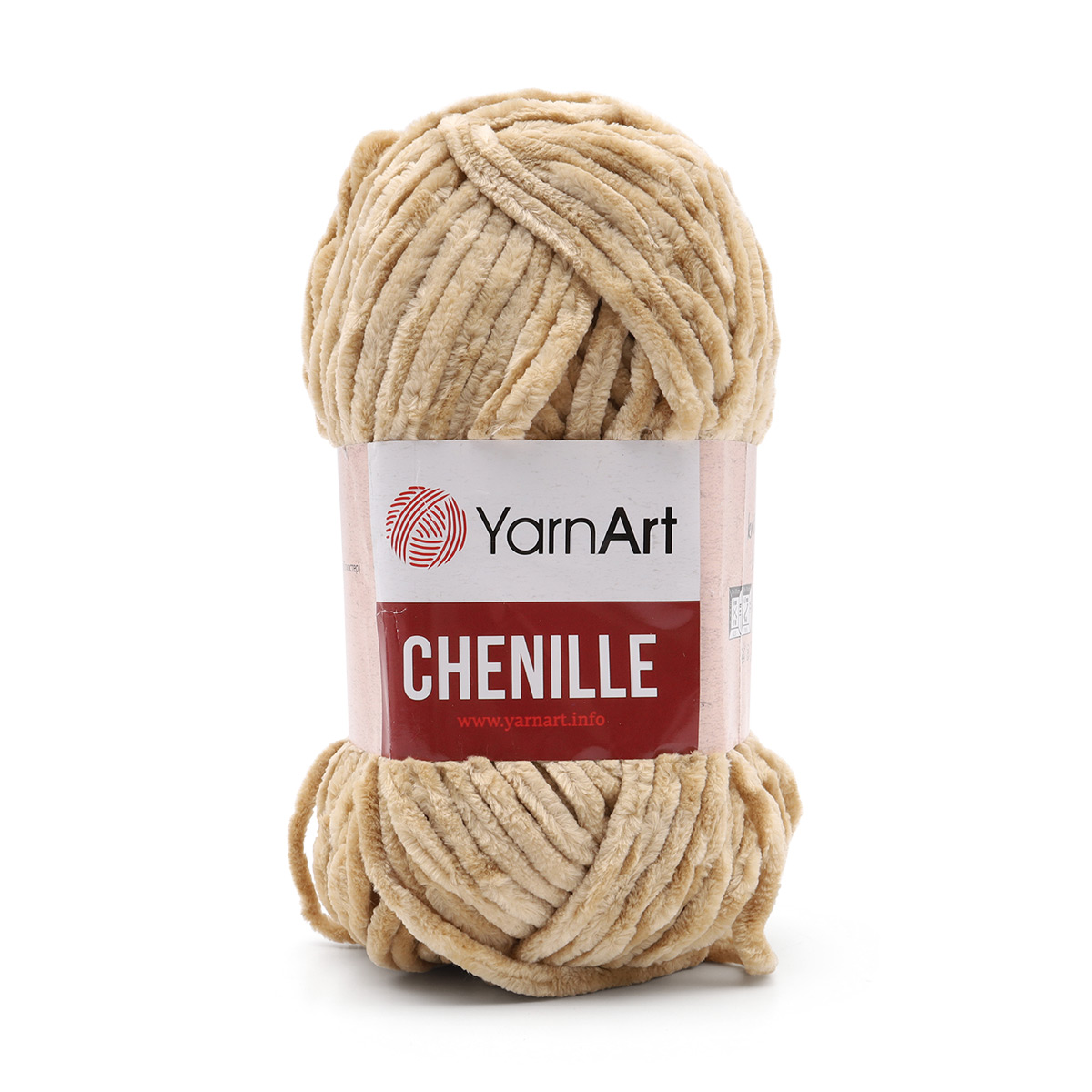 фото Пряжа yarnart 'chenille', 100г, 90м (100% микрополиэстер) (547 бежевый), 5 мотков